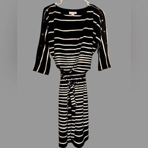 Olivia Matthews Black and White Long Sleeve Dress